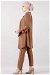 Loose Tunic Suit Brown - Thumbnail