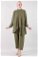 Loose Tunic Suit Khaki - Thumbnail