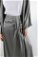 Satin Skirt Abaya Suit Grey - Thumbnail