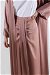Satin Skirt Abaya Suit Powder - Thumbnail