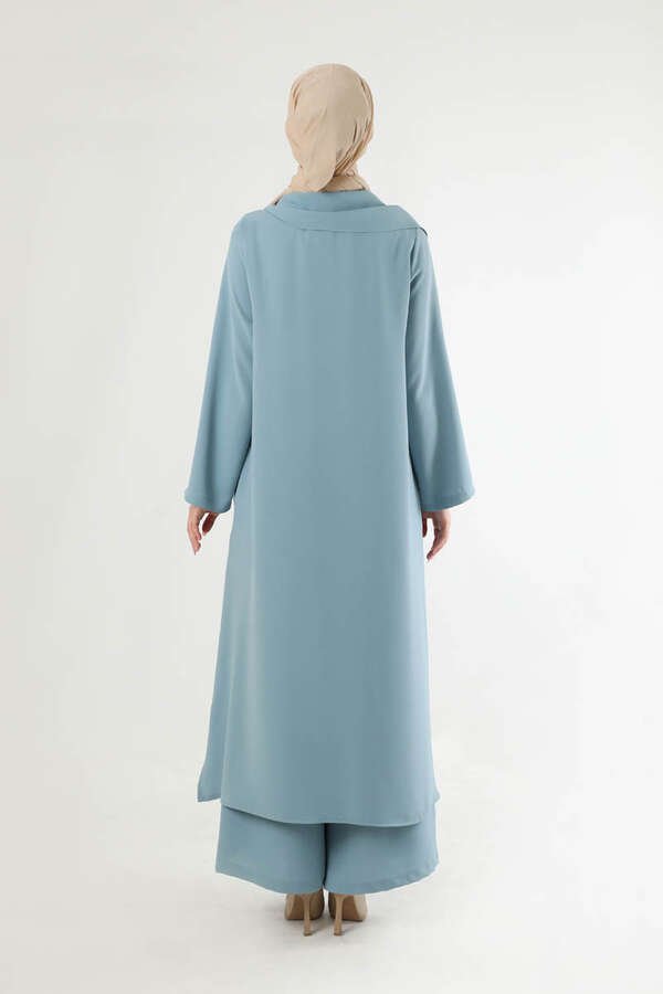 Scarf Abaya Suit Baby Blue