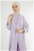 Scarf Abaya Suit Lilac - Thumbnail