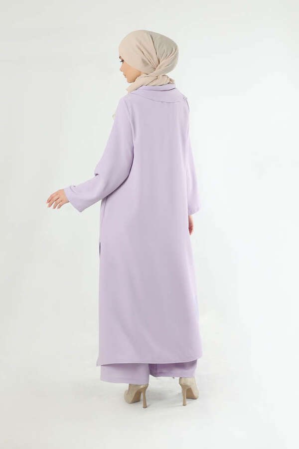 Scarf Abaya Suit Lilac