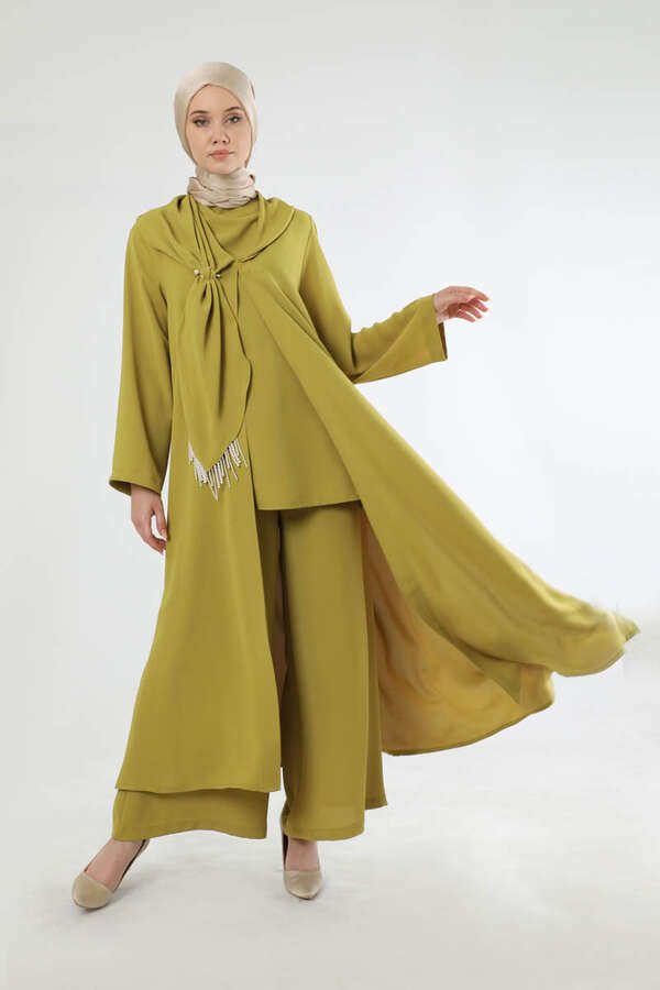 Scarf Abaya Suit Oil Geen