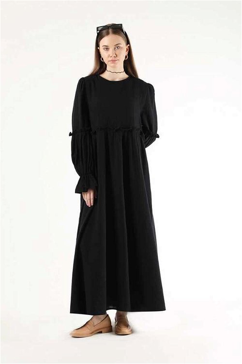 Shirred Detail Dress Black
