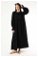 Shirred Detail Dress Black - Thumbnail