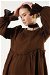 Shirred Detail Dress Brown - Thumbnail