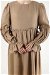 Shirred Detail Dress Milk Brown - Thumbnail