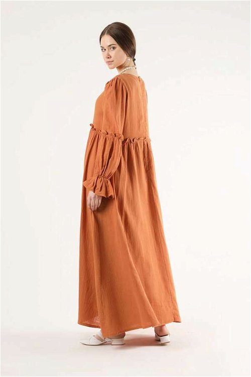 Shirred Detail Dress Orange