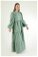 Shirred Detailed Belted Dress Mint - Thumbnail