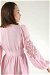 Shirred Detailed Belted Dress Pink - Thumbnail