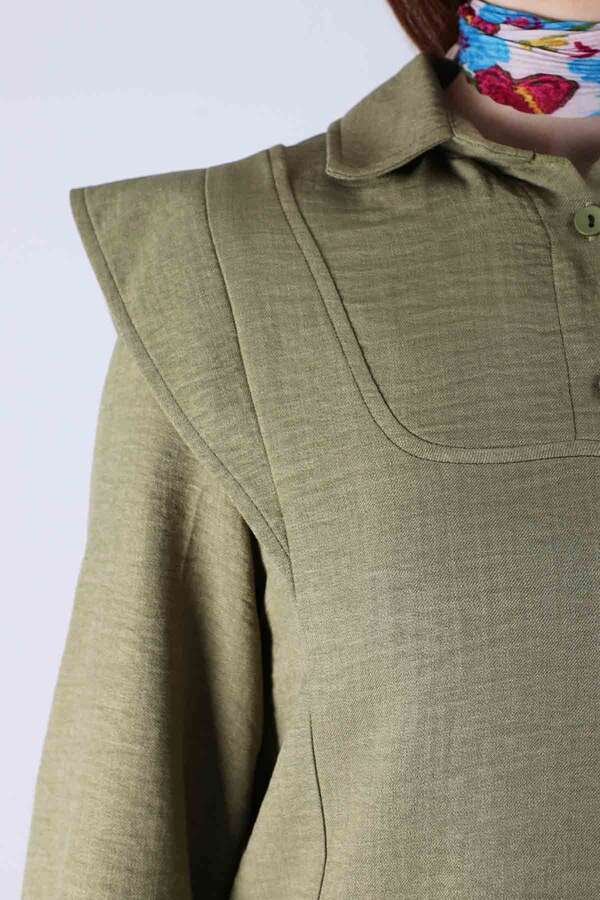 Shoulder Detailed Tunic Suit Khaki