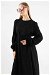 Side Gathered Dress Black - Thumbnail
