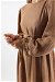 Side Gathered Dress Camel - Thumbnail