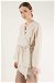 Side Tie Kimono Tunic Cream - Thumbnail