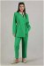 Side Tied Tunic Suit Green - Thumbnail