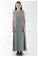 Sıfır Kol Uzun İçlik Elbise Gri - Thumbnail
