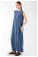 Sıfır Kol Uzun İçlik Elbise İndigo - Thumbnail
