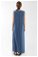 Sıfır Kol Uzun İçlik Elbise İndigo - Thumbnail