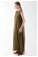 Sıfır Kol Uzun İçlik Elbise Kahverengi - Thumbnail