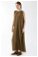 Sıfır Kol Uzun İçlik Elbise Kahverengi - Thumbnail