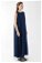 Sıfır Kol Uzun İçlik Elbise Lacivert - Thumbnail