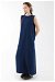 Sıfır Kol Uzun İçlik Elbise Lacivert - Thumbnail