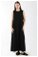 Sıfır Kol Uzun İçlik Elbise Siyah - Thumbnail