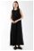 Sıfır Kol Uzun İçlik Elbise Siyah - Thumbnail