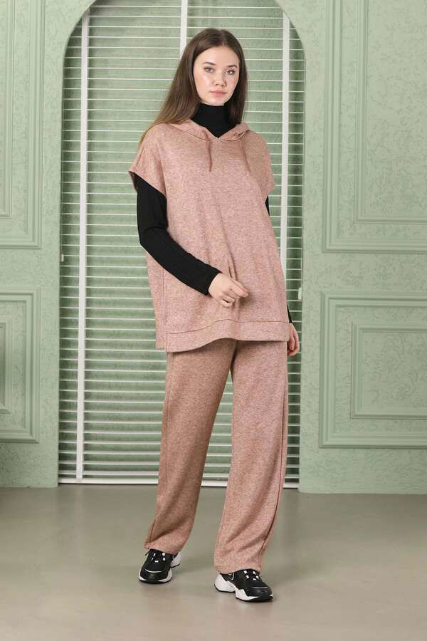 Sleeveless Knitwear Suit Powder