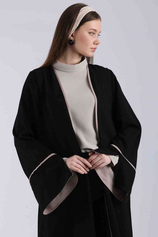 Slit Abaya Suit Black