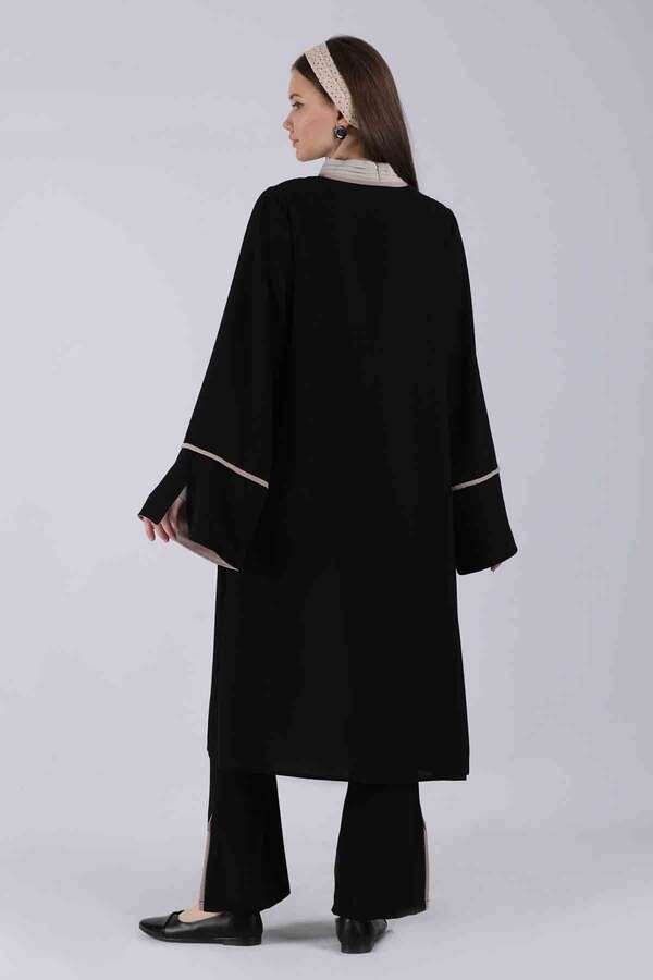 Slit Abaya Suit Black