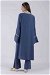 Slit Abaya Suit İndigo - Thumbnail