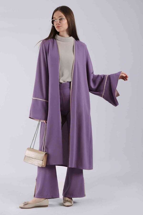 Zulays - Slit Abaya Suit Lilac