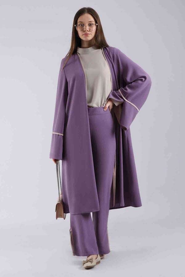 Slit Abaya Suit Lilac