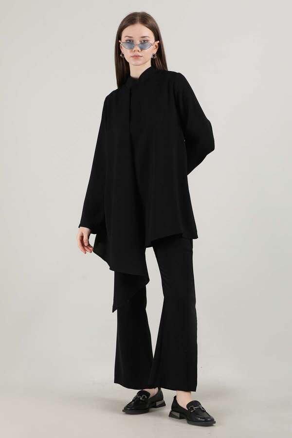 Zulays - Spanish Trousers Asymmetrical Suit Black