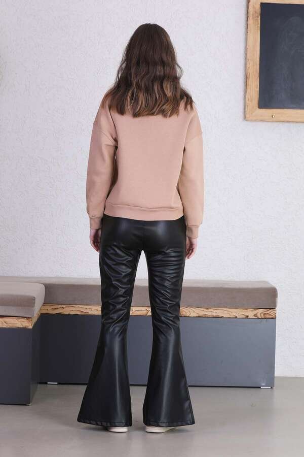 Spanish Leg Leather Trousers Black