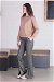 Spanish Leg Leather Trousers Gray - Thumbnail