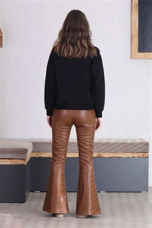 Spanish Leg Leather Trousers Tan