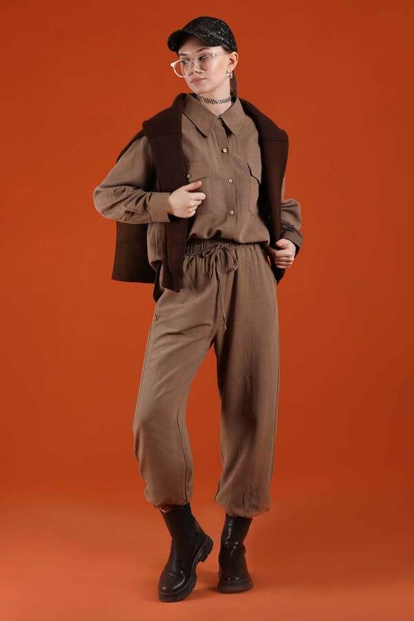 Zulays - Linen Sport Suit Brown