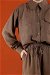 Linen Sport Suit Brown - Thumbnail