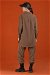 Linen Sport Suit Brown - Thumbnail