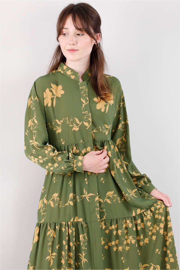 Spring Patterned Dress Green