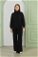 Zulays - Straight Collar Knitwear Suit Black