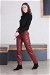 Seam Marked Leather Trousers Burgundy - Thumbnail