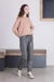 Seam Marked Leather Trousers Gray - Thumbnail