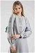 Stone Printed Skirt Suit Grey - Thumbnail
