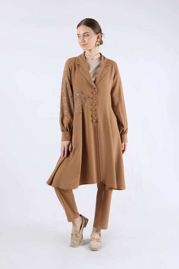 Zulays - Stone Tunic Double Suit Camel