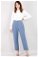 Zulays - Straight Fabric Trousers Blue
