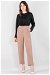 Straight Fabric Trousers Mink - Thumbnail